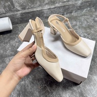 Women's clogs, soft leather high heels with 5p, 7p soles on luxurious feet, code H7