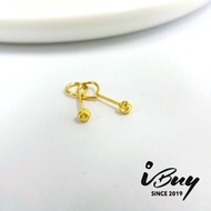 IBUY 999 Gold 3MM Cat Eye Stud 猫眼泡钉 0.75G 24K (999)