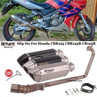 Motorcycle Exhaust Modified full System Link Pipe carbon fiber Muffler Escape Slip On For Honda CBR125 CBR125R CB125R