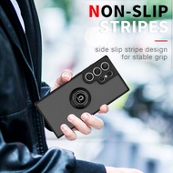 Translucent Shockproof Hard Case with Metal Stand for Samsung S25 Ultra S24 Ultra S24 Fe S23 Ultra A