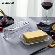 [AFXGUSD] Butter Dish with Lid Butter Keeper Glass Storage Container Glassware Storage Jar Butter Co