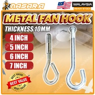 Nasara J Type Metal Fan Hook Ceiling Hanger Threaded Fan Hook Wall Plug Bracket / Penyangkut J Kipas