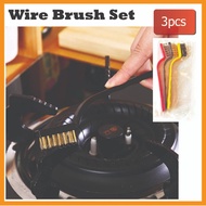 3PCS Cleaning Brushes Kitchen Range Hood Brush Copper Wire Stainless Steel Nylon Wire Brush Kitchen 