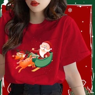 (24 Hours Delivery) Angle Official Merry Christmas T-shirt Santa Claus Tree Print T73