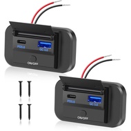 ★Baodao★Bus Modified Car Charger pd+QC3.0 Fast Charge TPYE-C Mobile Phone Car Charger with Switch Co