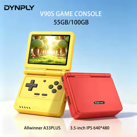 POWKIDDY V90S 3.5-inch 640*480 IPS Screen Retro Flip Portable Handheld Game Console A133Plus Vibrati