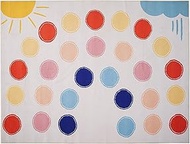 Hudson Comfort Classroom Rug 9x12 – Rainbow Rug for Elementary, School, Playroom – Non-Slip Large Ra