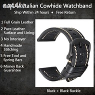 2023 Original ✕◘ MAIKES tali jam tangan kulit buatan tangan 20mm 22mm 24mm gesper hitam kulit sapi u