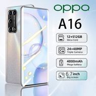 Telefon mudah alih OPPQ A16 telefon mudah alih 12+512GB telefon mudah alih asal jualan besar telefon pintar 5G telefon mudah alih 6.7 inci COD