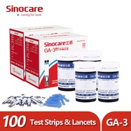 Sinocare GA-3 Blood Glucose Test Strips 100PCS Test Strips + 100PCS Lancets  (No monitor，only suitable for Sinocare GA-3 glucometer)