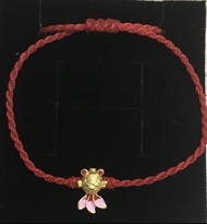 黃金純金9999可愛小金魚蠟繩手鍊 防水防臭手繩 pure gold fish bracelet 24k 9999