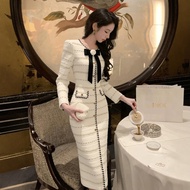 SHANGSHA | High-End Elegant Rich Girl Style Chanel-esque Bow Dress
