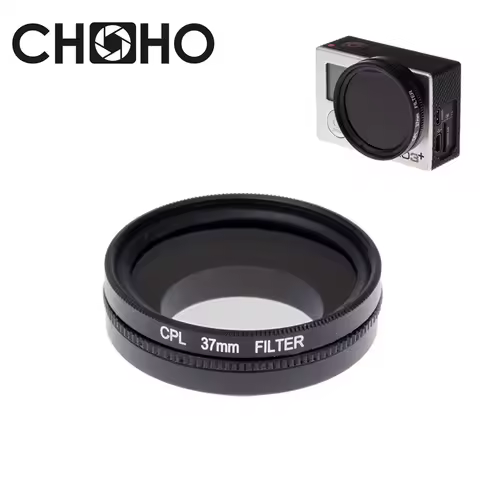 37mm CPL Circular Polarizer Filter + Alloy Adapter Ring + Lens Cap filtor Protector for Gopro 3 3+ 4