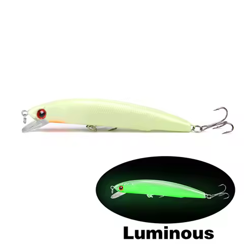 1Pcs 12cm 17g 3D Luminous Night Fishing Baits Minnow Lure with Isca Artificial Hard Crankbaits Bass 
