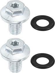 X AUTOHAUX 2 Pcs M12x1.75 Steel Engine Oil Drain Plug Screw for Chevrolet Silverado 1500 2500 3500 H