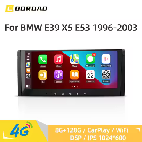 10.25" Android 14.0 For BMW E39 X5 E53 M5 1996-2003 Car Radio CarPlay GPS Navigation 4G WiFi Bluetoo