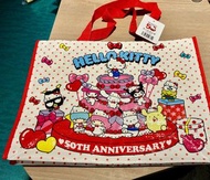 🎀🎀 $20 each 🎀🎀日本🇯🇵全新 ✨ Sanrio  Hello Kitty 50th anniversary 周年 Cinnamoroll 玉桂狗✨ 環保袋 購物袋 銀仔包 -  New (敬請留意內容🙇🏻‍♀️🙇🏻‍♀️🫶）