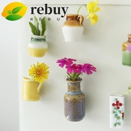 REBUY Vase Fridge Magnets, Decorative Handmade Mini Ceramic Vase, Creative Small Unique Vase Refrige