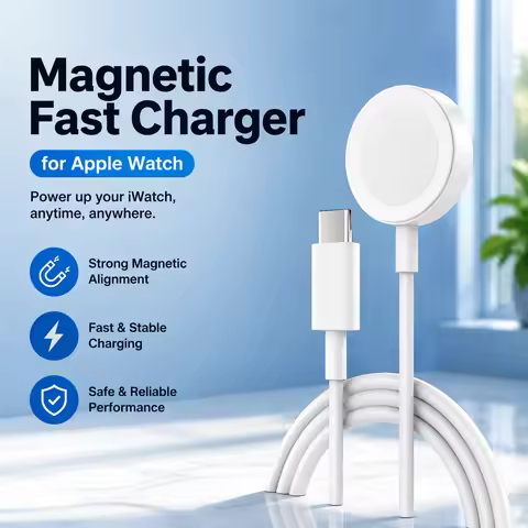 Magnetic Wireless Charger for Apple Watch, iWatch Charger with Aluminum Shell, Fast Charging Stand f