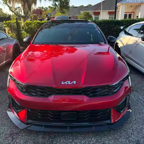 Gloss Black Front Lip Splitter Lip For KIA K5 GT EX LX LXS 2021 2022 2023 2024 2025 2026 Sedan Spoil
