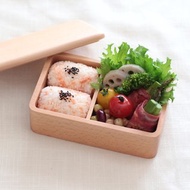 Buna 山毛櫸木便當盒，方形，450 毫升，午餐盒，禮物，兒童，1 層，時尚，幼兒園，小學生，可愛，斯堪的納維亞