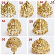 Mnwh Wing Sing 916 Gold Traditional Jimikki Earrings / Payung Jhumka Jhumkas Emas 916
