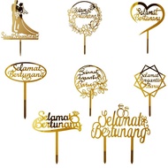 Selamat bertunang & Selamat penganting Baru Topper Arcylic decoration