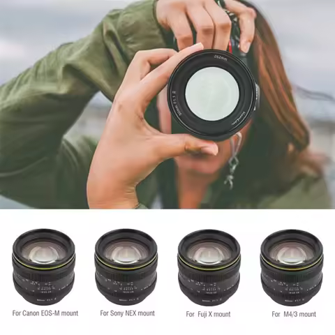 Kamlan 50mm f1.1II APS-C Large Aperture Manual Focus Lens For Sony E CanonEOS-M Fuji X M43 Mount Mir