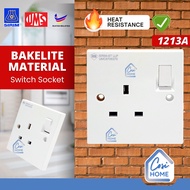 Sirim Approved 13A Bakelite Switch Socket 1PC UMS 1213A Socket Wall Plug Soket Plug Dinding Bakelite