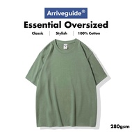 Arrive Guide 280gsm Unisex Oversized Plain Tshirt / Baju Oversize Tee / Tshirt Oversized - Dark Matc