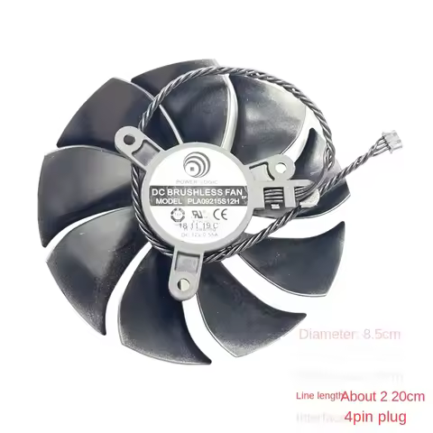 New PLA09215S12H GPU Fan for EVGA RTX 2080 Ti FTW3 ULTRA (8.5cm, 12V 0.55A, 4-Pin) Graphics Cooling