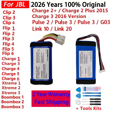 2026 Years Original Speaker Battery For JBL Link 10 20 For JBL Charge Boombox Flip Pulse Xtreme 1 2 