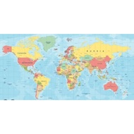 World map world map wall display Indonesian map educational children's learning map