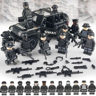 Compatible with Lego Special Forces Minifigures SWAT Public Security Villains Military Building Blocks Boys Assembling Education