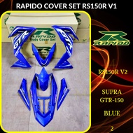 RAPIDO COVER SET RS150R/RS150 V2 V3 SUPRA GTR150 (10) BLUE (STICKER TANAM/AIRBRUSH) COVERSET