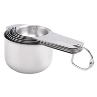 (BIGY) Measuring Cups Set of 7 with 1/8 Cup Coffee Scoop,Stainless Steel Metal Measuring Cup, 7 Piec
