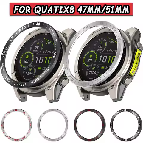 Watch Bezel Ring For Garmin Quatix8 47MM 51MM Steel Protecive Cases Dial Scale Speed Cover For Garmi