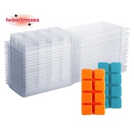 50 Packs Wax Melt Containers 8 Cavity Clear Empty Plastic Wax Melt Molds Cubes Clamshells for Tarts 