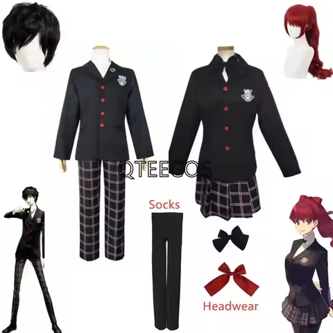 Unisex Persona 5 Kurusu Akira Joker Cosplay Costume School Uniforms Suits Halloween Yoshizawa Kasumi