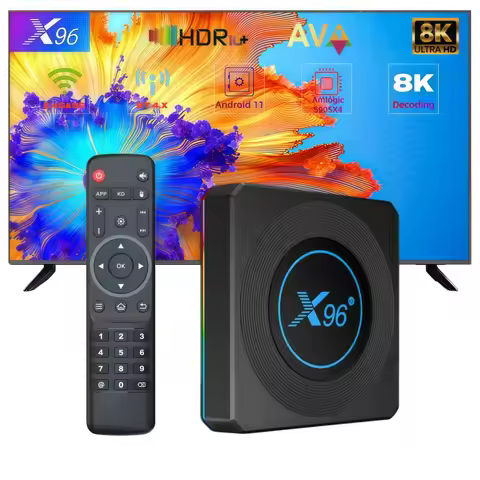 X96 X4 Android 11 TV Box Amlogic S905X4 RGB Light 8K Decoding 4GB 64GB Dual WiFi BT4.1 Gigabit Ether