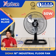 Astron SIGMA 16" Industrial Floor Fan (50W) (Metal Blade) (Black) | Electric Fan | Heavy Duty