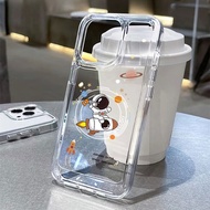 Casing iphone 11/12/13/14/15/16 Pro max Cute Astronaut Transparent Case For iPhone 11,12,13,14,15,11