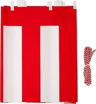 KH008-06IN Red and White Curtain Height 35.4 inches (90 cm) x Length 42.5 inches (1080 cm) (6 Rooms)