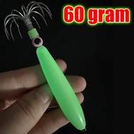 Umpan Pancing Cumi 60g 120g 220g Heavy Sinking Glow in The Dark Squid Jigging Mata Kail Cakar
