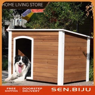SENBIJU Outdoor Pet House All-Season Wooden Dog House Outdoor Rainproof Dog Cage Dog House Small Med