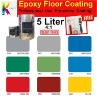 5l Epoxy Floor Coating 5Liter (4:1) / 5L Cat Epoxy Paint Epoxy Paint Cat Lantai Professional Use Heavy Duty 5 Liter