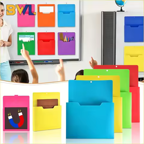 Magnetic Wall File Organizer Magnetic File Holder Refrigerator Magazine Holder for Mail Letters Pape