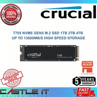 Crucial T705 NVMe Gen5 M.2 SSD 1TB 2TB 4TB Up to 13600MB/s High Speed Storage