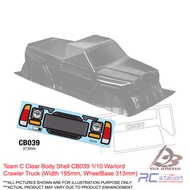 Team C Clear Body Shell CB039 1/10 Warlord Crawler Truck (Width 195mm, WheelBase 313mm)