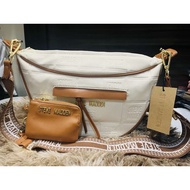 Steve Madden  White & Brown Saddle Bag